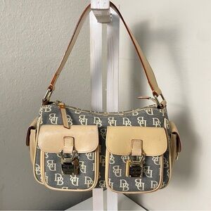 Dooney & Bourke Y2K Signature Canvas with Leather Trim Satchel GUC